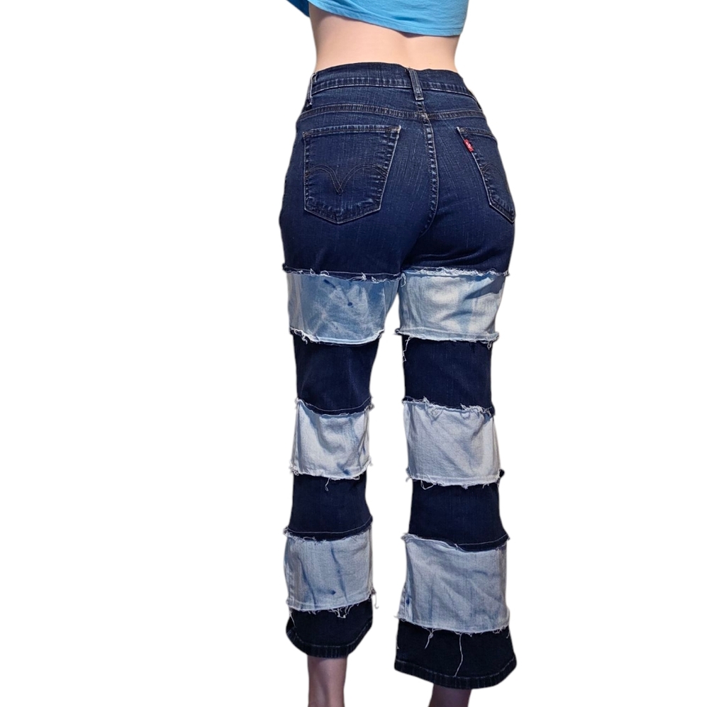 Patchwork Blue Jeans Levis - Picture 3 of 4